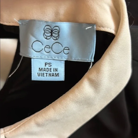 CeCe Black Blouse with White Accents - Picture 7 of 7